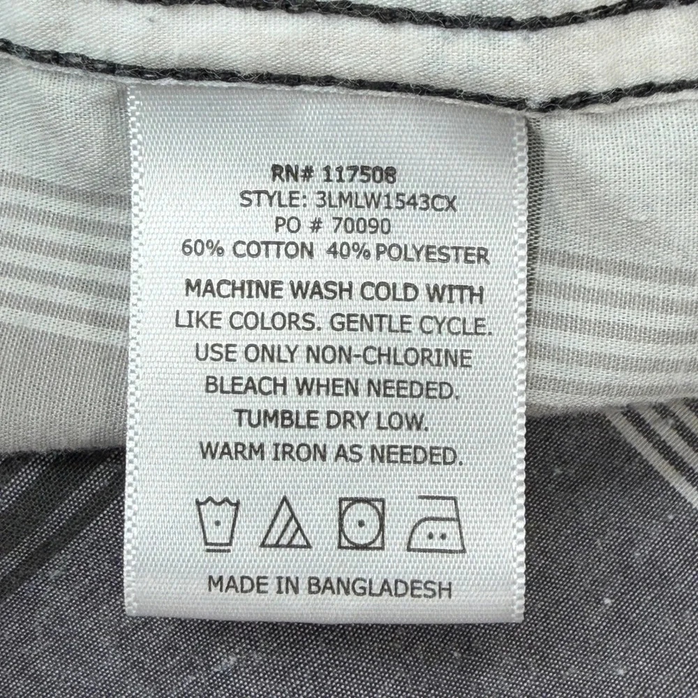 Levi's Shirt‎ Mens XXXL Grey Plaid Western Snap Front Long Sleeve Pearl Snap